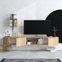 Hanah Home Mueble TV Roble Zafiro 180cm Ancho, Estante Pared 25cm, Cómoda 50cm